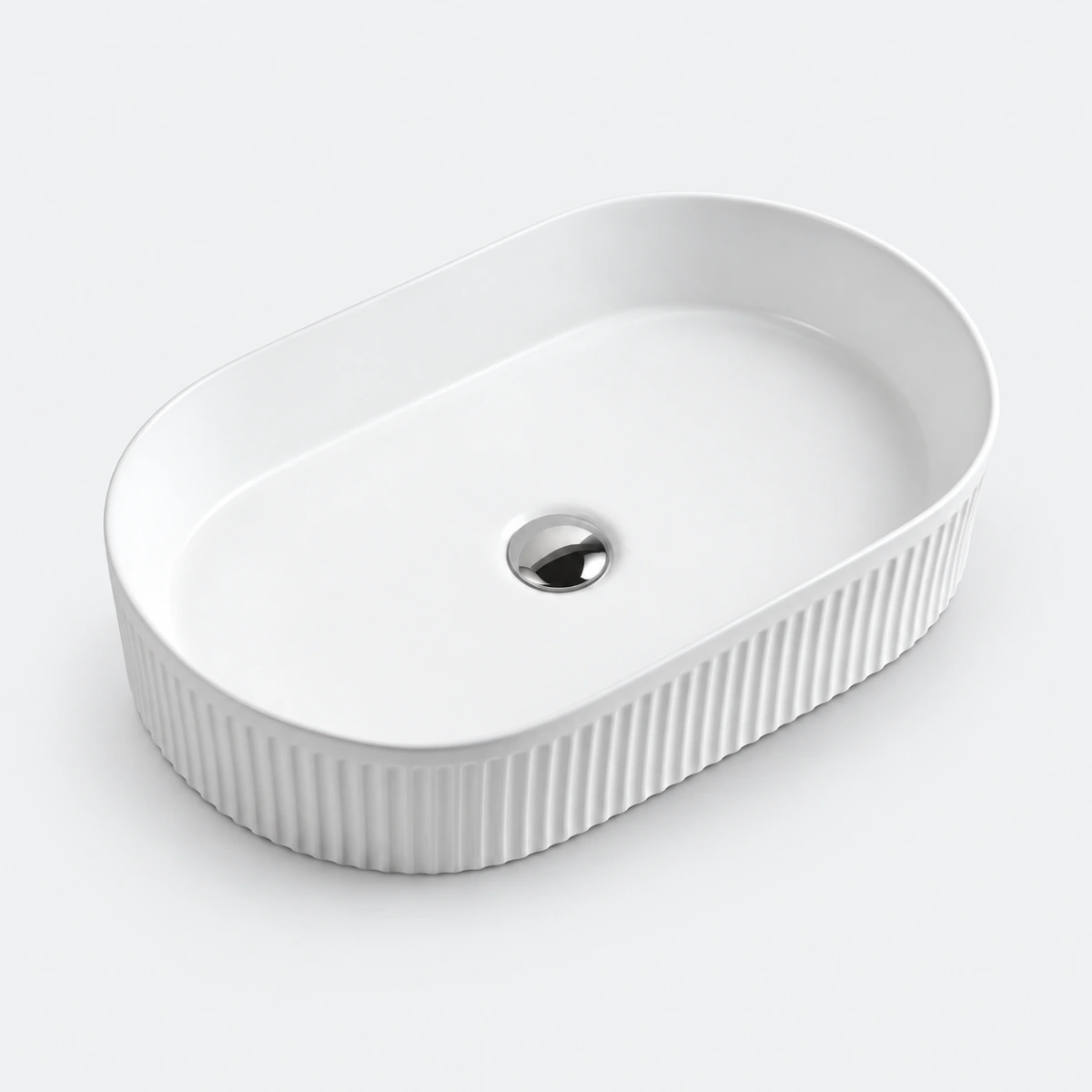 Sun Stone Relief Countertop Washbasin - White